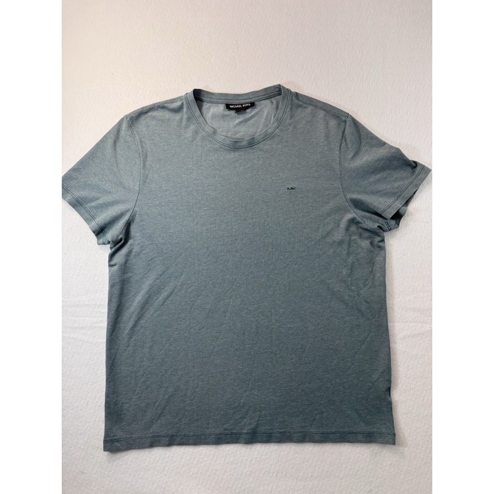 Michael Kors Mens Short Sleeve Shirt XL Green Lightweight Beathable Casual EUC